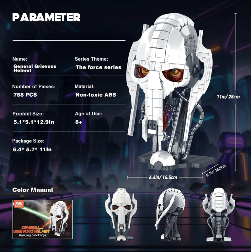 788 Piece General Grievous Helmet Building Block Set For Star Wars Fans And Collectors 3