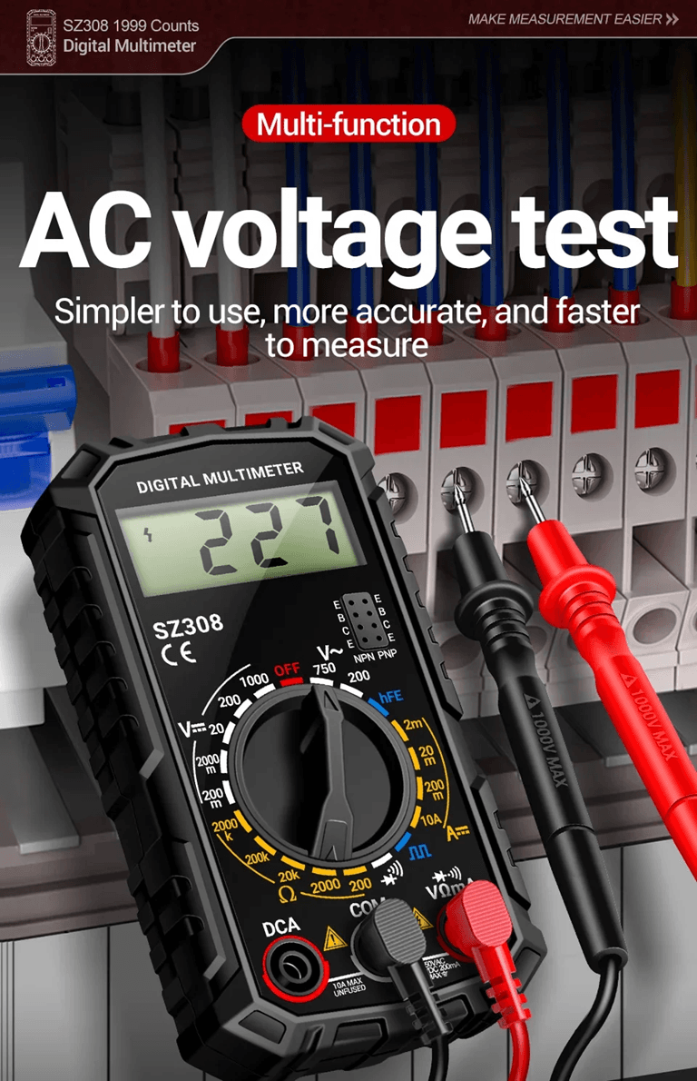 ANENG SZ308 Digital Multimeter with Square Wave and HFE Testing