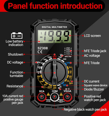ANENG SZ308 Digital Multimeter With Square Wave And HFE Testing 1