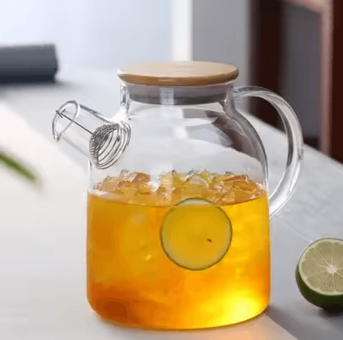 18L Heat Resistant Glass Teapot With Borosilicate Body For Flower And Loose Leaf Tea 1