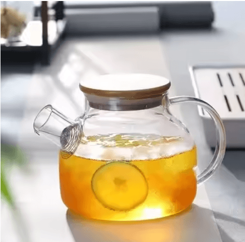 1.8L Heat Resistant Glass Teapot with Borosilicate Body for Flower and Loose Leaf Tea
