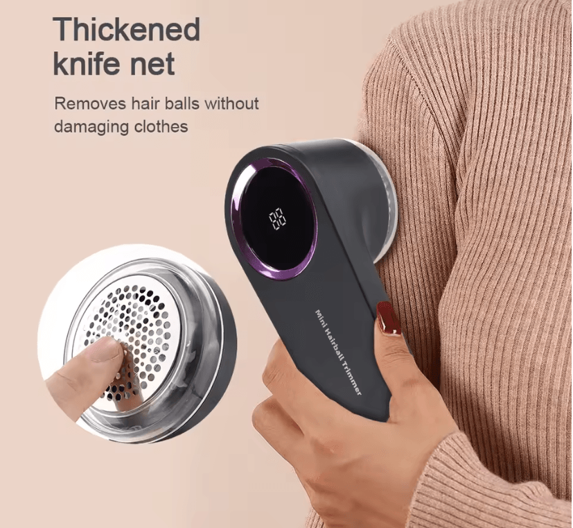 Rechargeable Fabric Shaver And Lint Remover With LED Display For Clothes And Furniture 1
