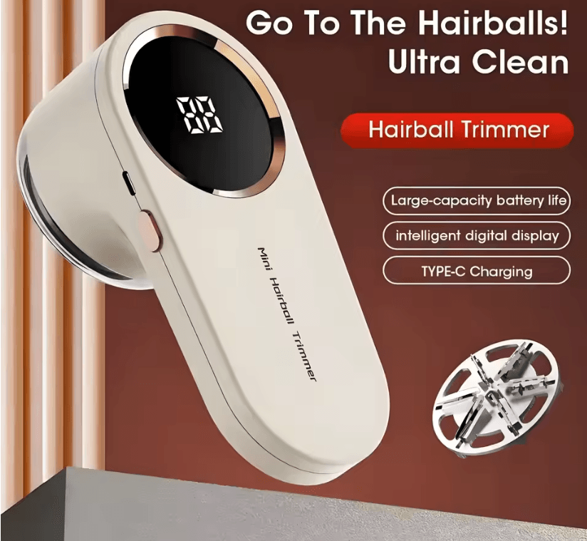 Rechargeable Fabric Shaver and Lint Remover with LED Display for Clothes and Furniture
