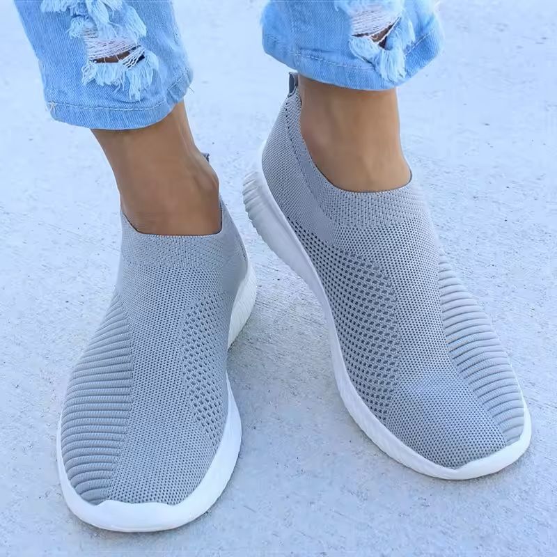 Womens White SlipOn Casual Sneakers 10