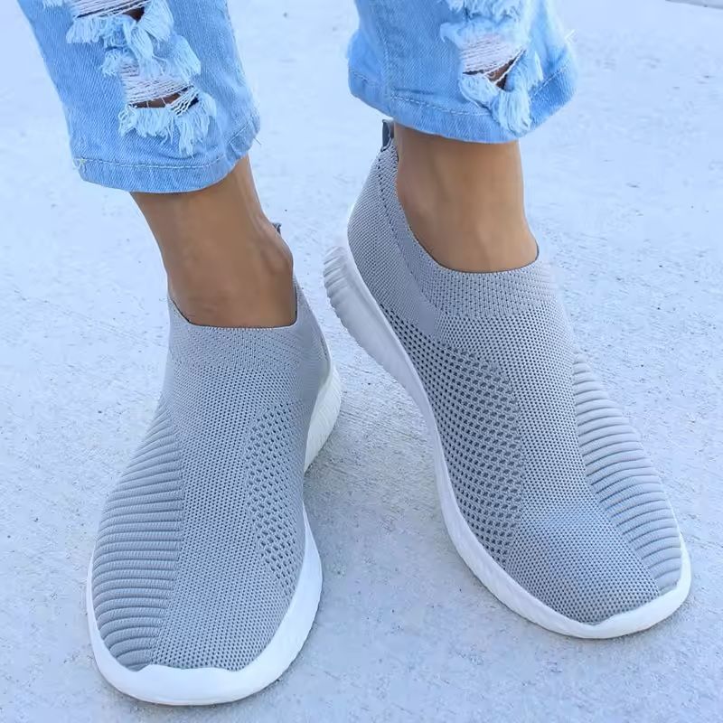 Womens White SlipOn Casual Sneakers 2