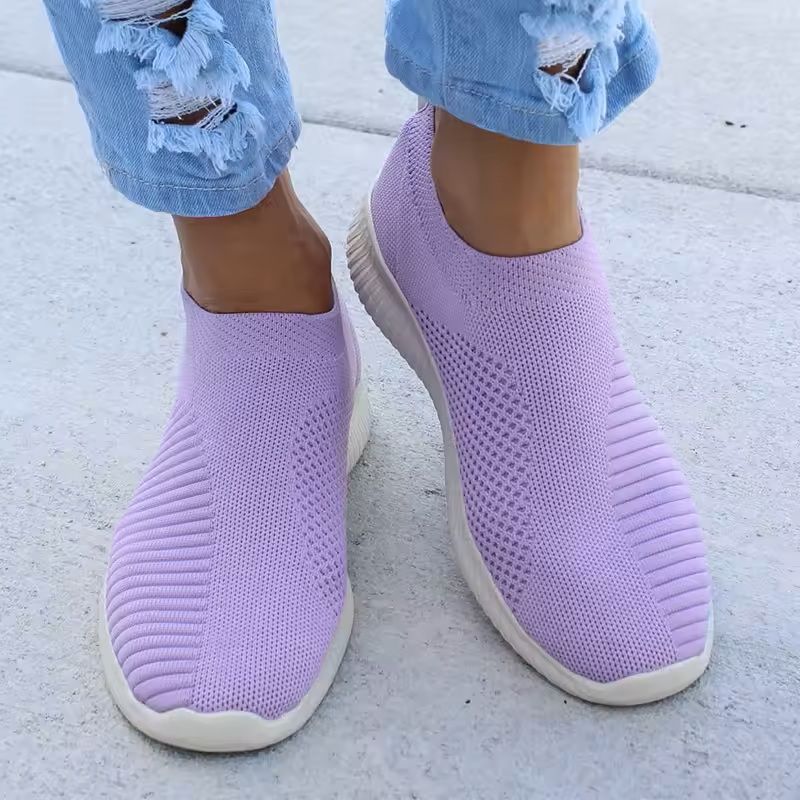 Womens White SlipOn Casual Sneakers 6