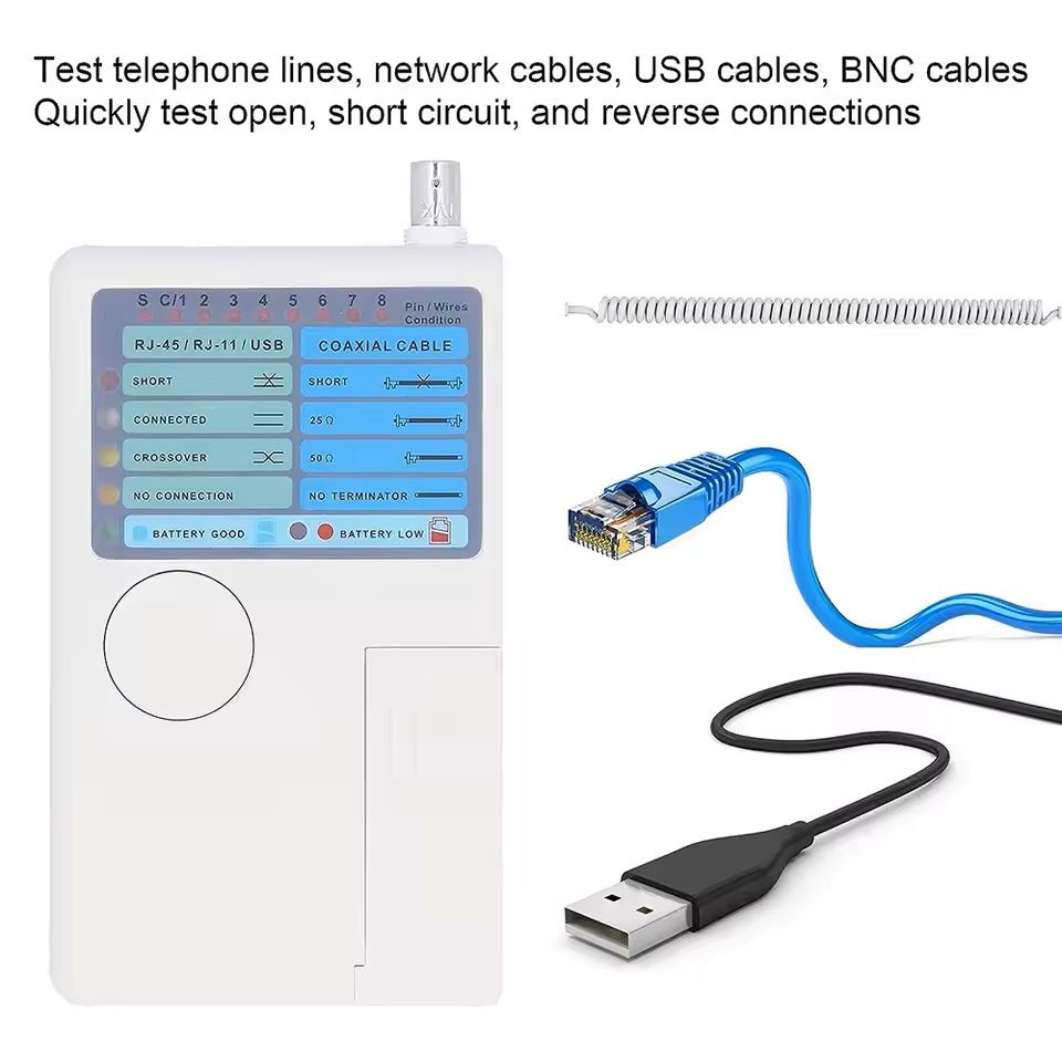 4in1 Network Cable Tester For RJ45 RJ11 USB And BNC 1