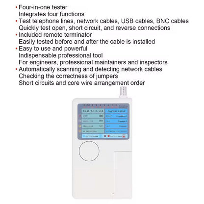 4in1 Network Cable Tester For RJ45 RJ11 USB And BNC 2