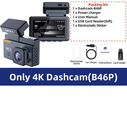 4K Dual Lens Mini Dash Cam With GPS WiFi And Night Vision 6