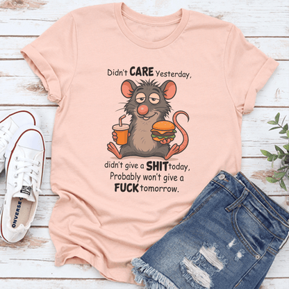 Didn't Care Yesterday Didn't Give A S-it Today Tee