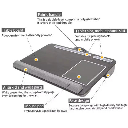 Portable MultiPurpose Laptop Desk With Mouse Pad And AntiSlip Bar 3