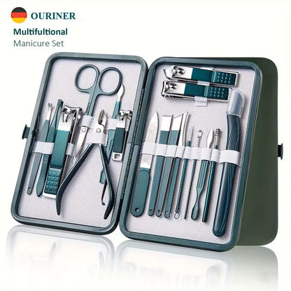 Stainless Steel Manicure and Pedicure Kit with Travel Case