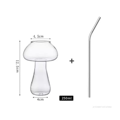 Mushroom Cocktail Glass Cup With Straw For Drinks And Coffee 5