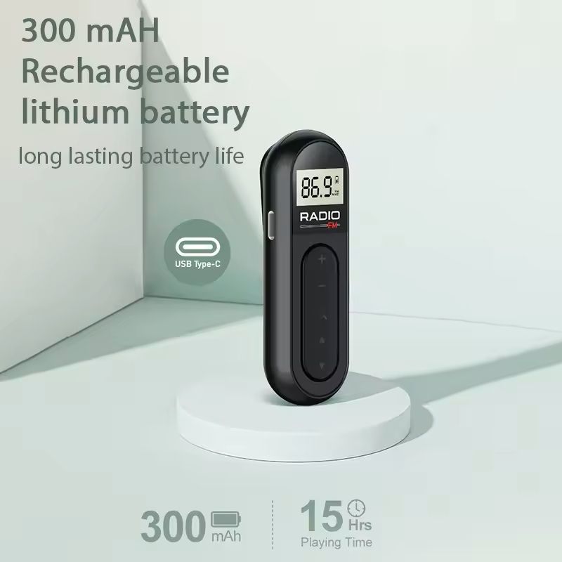 Mini Pocket FM Radio With Backlight Display And TypeC Charging 1