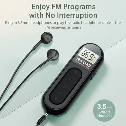 Mini Pocket FM Radio With Backlight Display And TypeC Charging 4