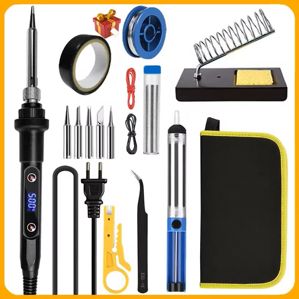 Electric Soldering Iron Kit with Adjustable Temperature and LCD Display