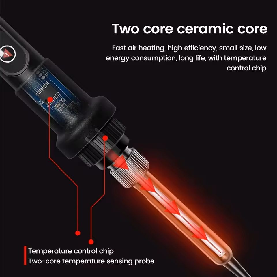 Electric Soldering Iron Kit With Adjustable Temperature And LCD Display 2
