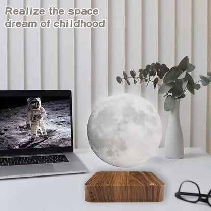 Levitating Magnetic Moon Lamp With 3 Color Modes And Wooden Base 1