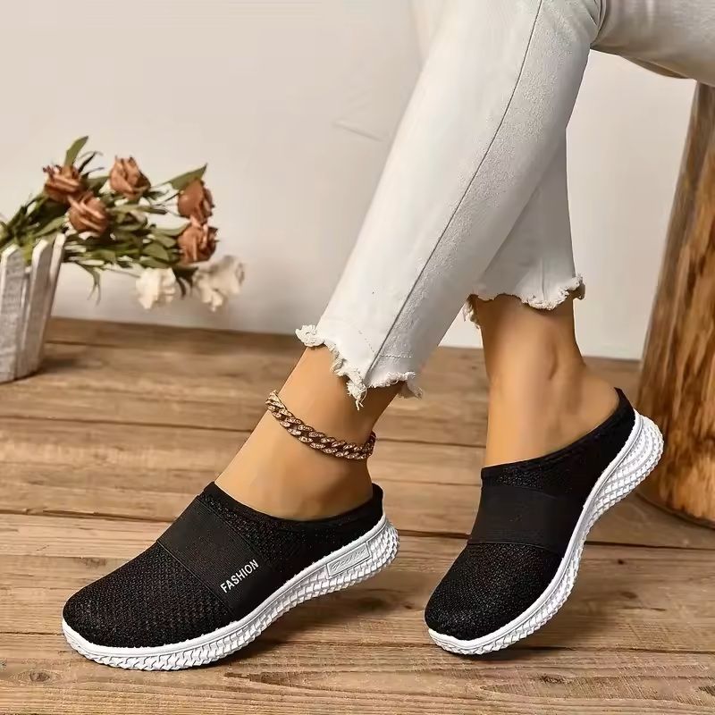 Womens Solid Color Soft Sole Platform Mules 4