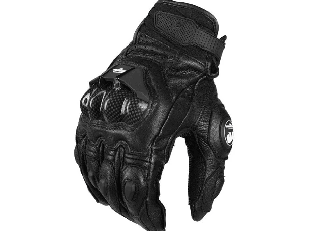Mens Protective Leather Motorcycle Gloves with Touch Screen Control