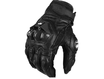 Mens Protective Leather Motorcycle Gloves with Touch Screen Control
