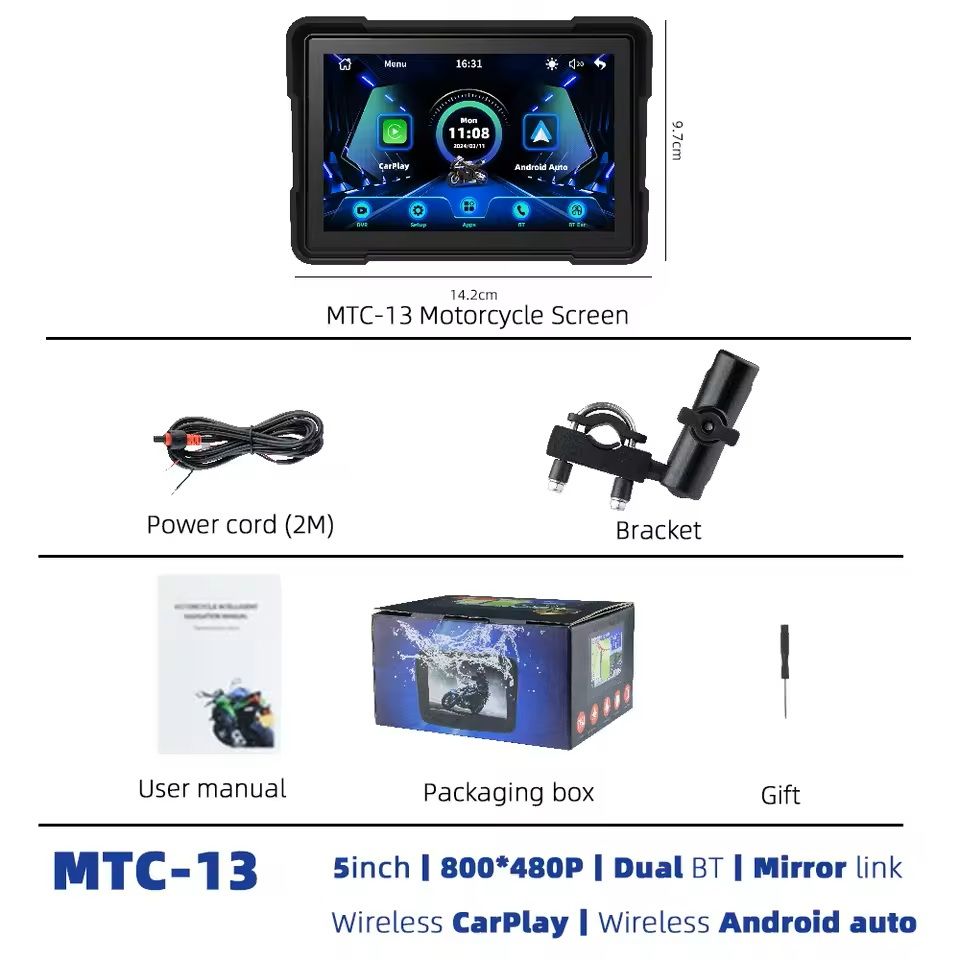 5Inch Wireless CarPlay And Android Auto Motorcycle Display Screen 7