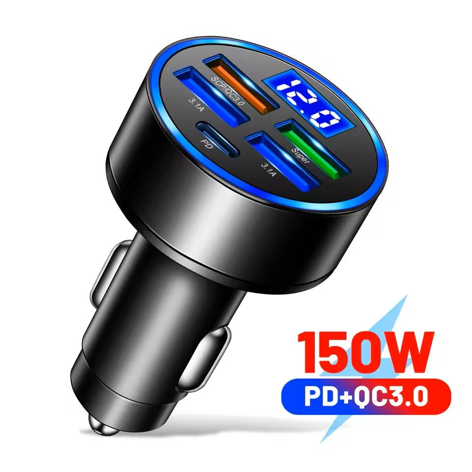 PD Car Charger With Digital Display And Multiple Ports 9