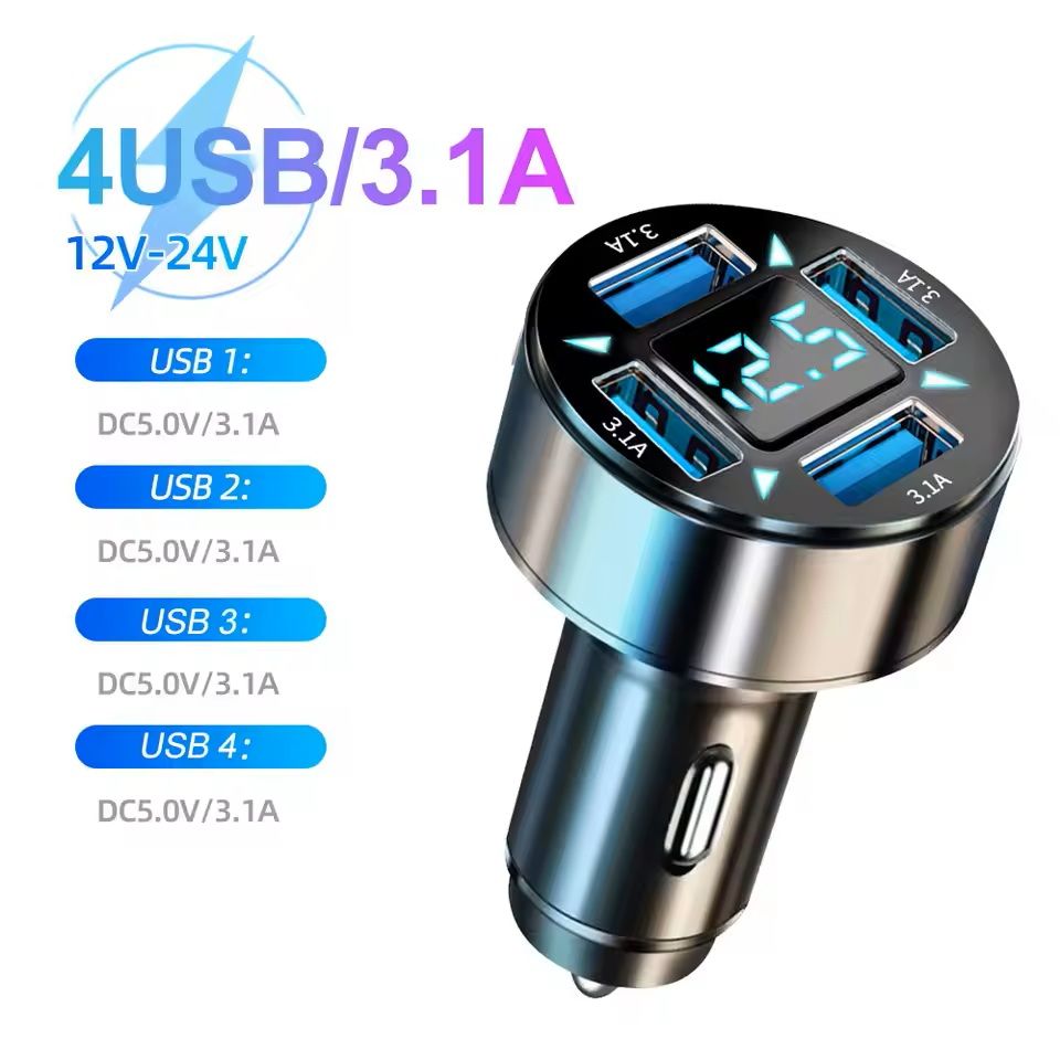 PD Car Charger With Digital Display And Multiple Ports 10