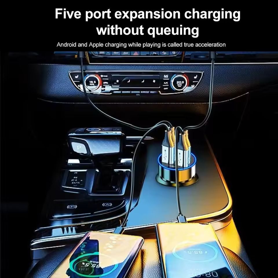 PD Car Charger With Digital Display And Multiple Ports 1