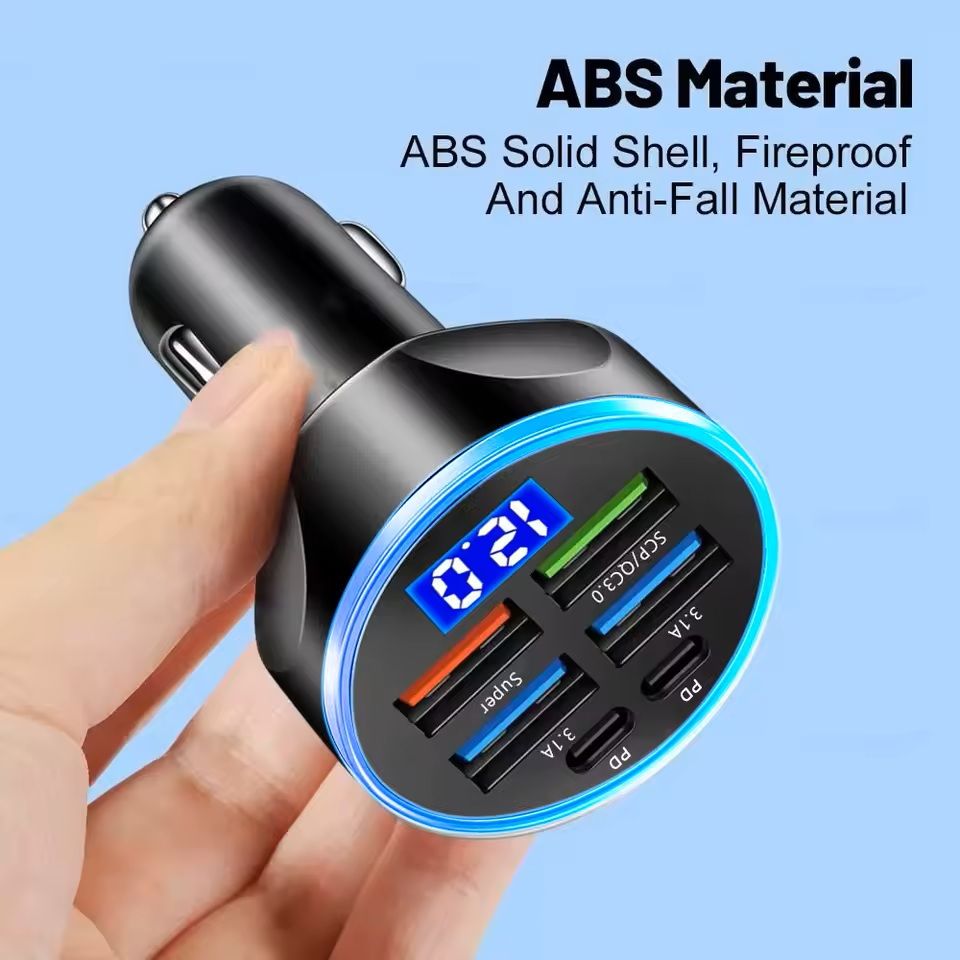 PD Car Charger With Digital Display And Multiple Ports 3