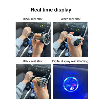 PD Car Charger With Digital Display And Multiple Ports 5