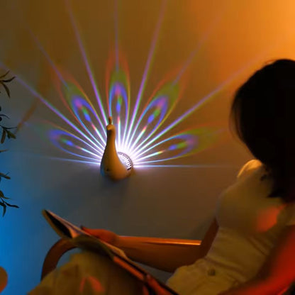 Peacock Projector Lamp with Remote Control and 9 Light Modes