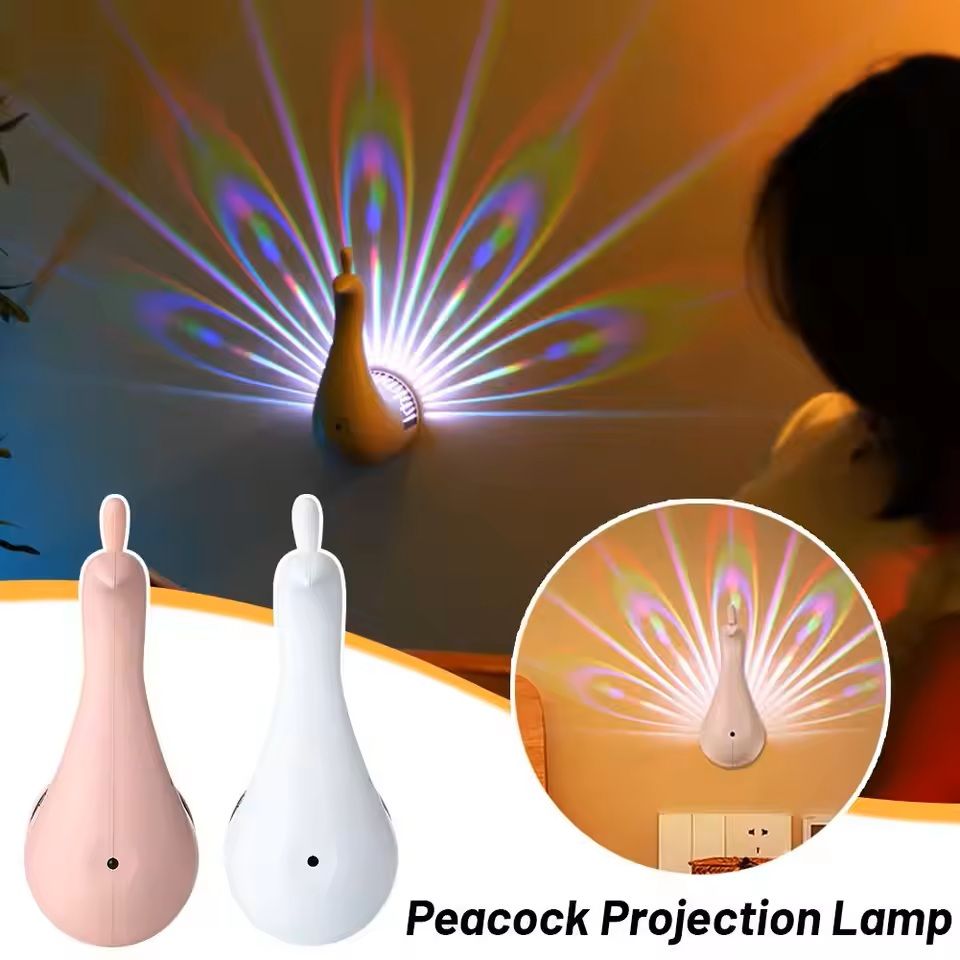 Peacock Projector Lamp With Remote Control And 9 Light Modes 2