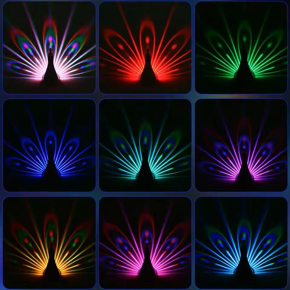 Peacock Projector Lamp With Remote Control And 9 Light Modes 5