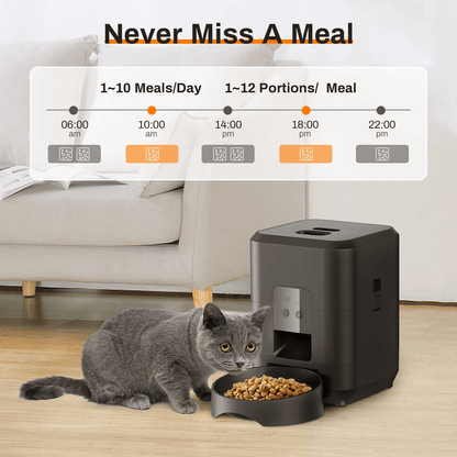 Smart Automatic Pet Feeder with Timed Cat and Dog Food Dispenser