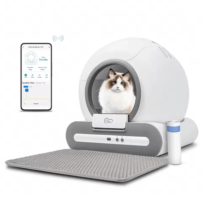 Smart Automatic Cat Litter Box with Self Cleaning and App Control for Multiple Cats