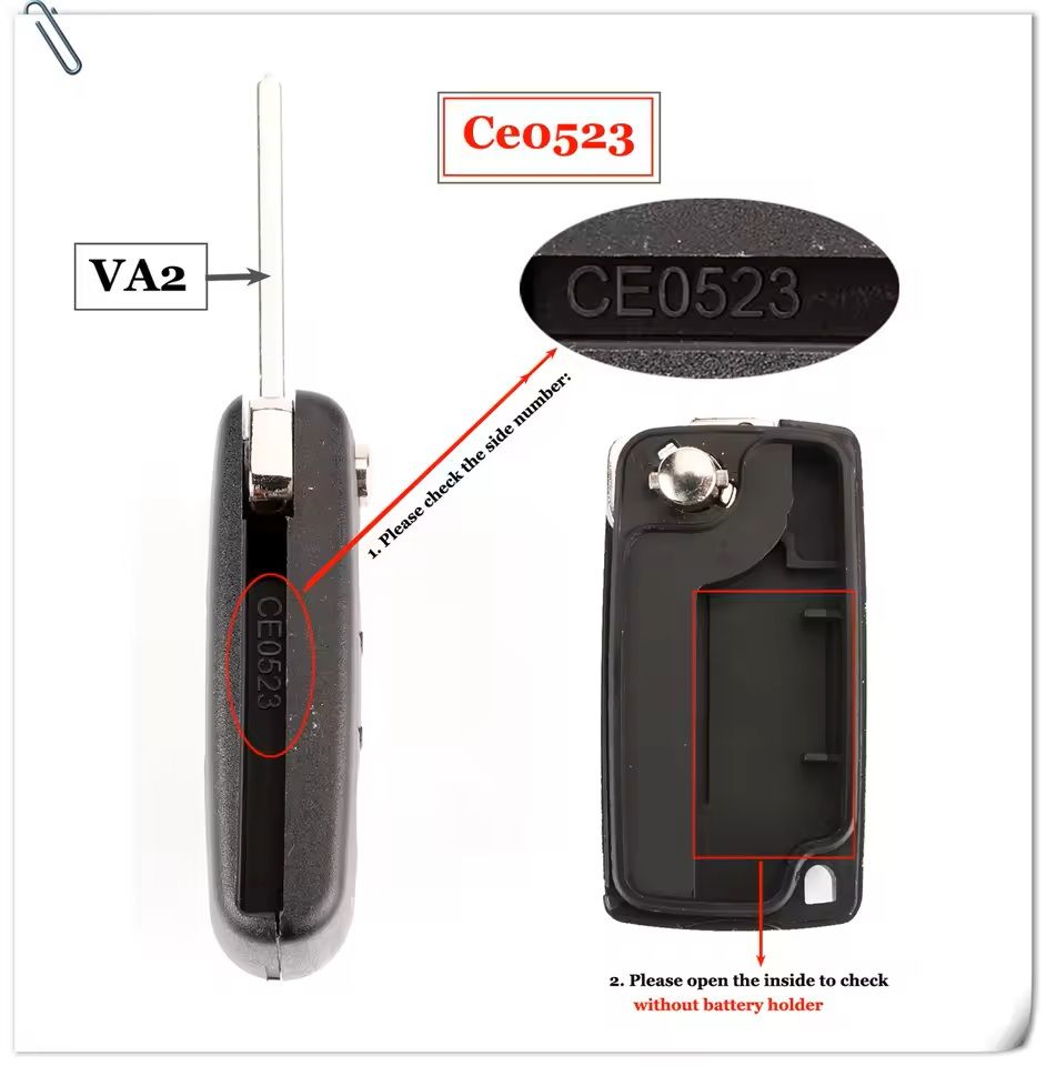 2Button Remote Car Key Fob Replacement With 434Mhz Frequency 2