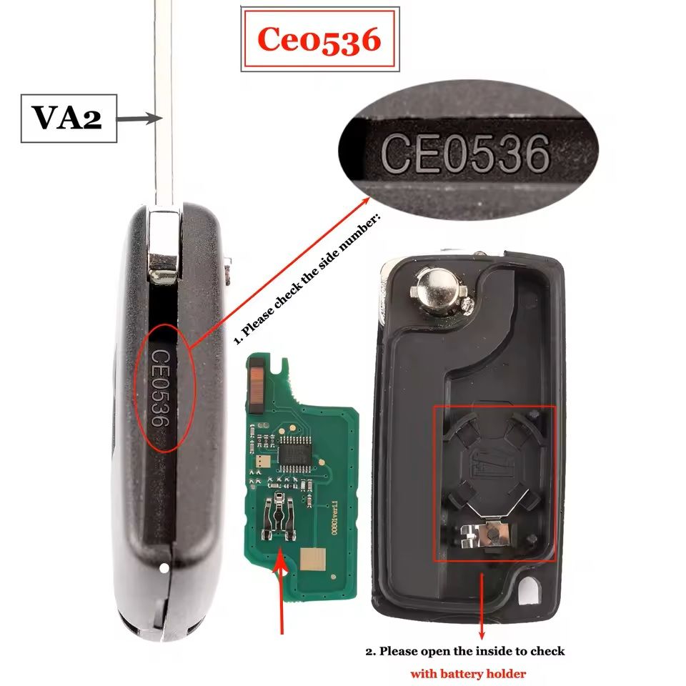 2Button Remote Car Key Fob Replacement With 434Mhz Frequency 6