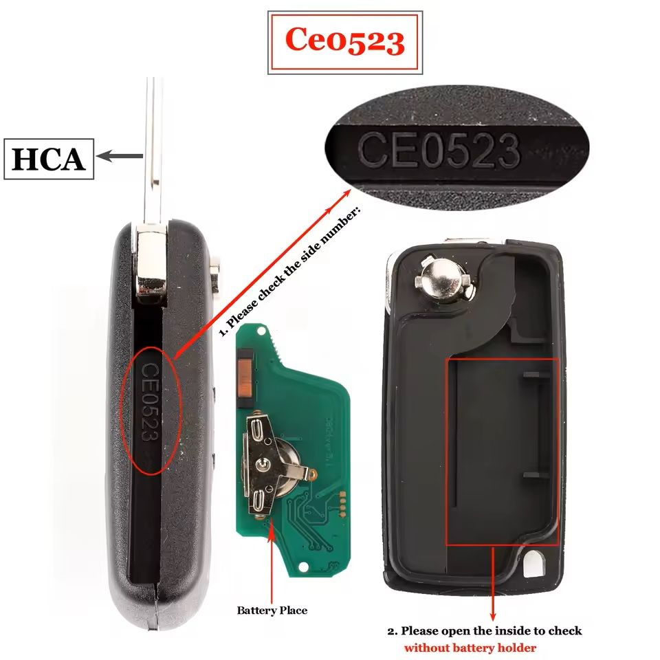 2Button Remote Car Key Fob Replacement With 434Mhz Frequency 7
