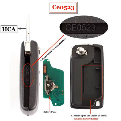 2Button Remote Car Key Fob Replacement With 434Mhz Frequency 7