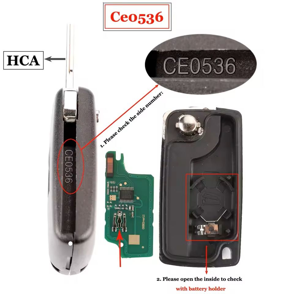 2Button Remote Car Key Fob Replacement With 434Mhz Frequency 9
