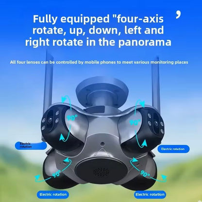 10K6K WiFi PTZ Surveillance Camera With Auto Tracking And Four Lenses 3