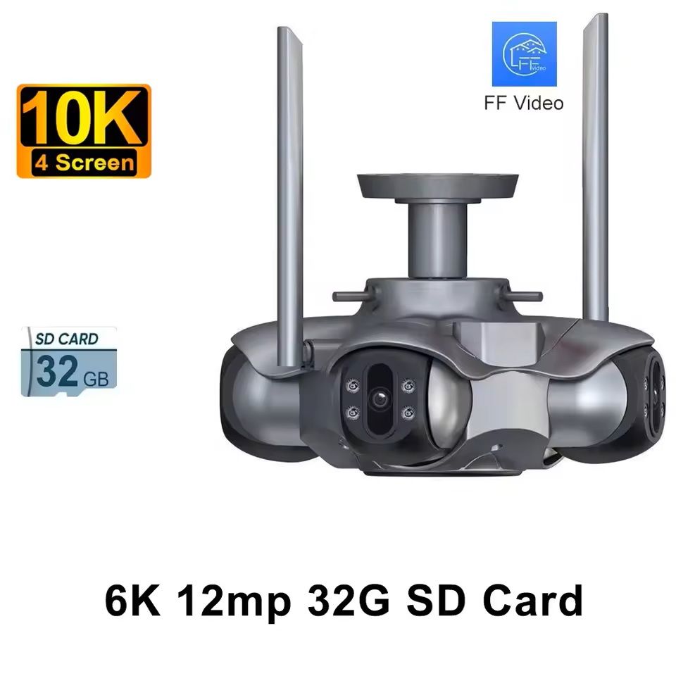 10K6K WiFi PTZ Surveillance Camera With Auto Tracking And Four Lenses 11