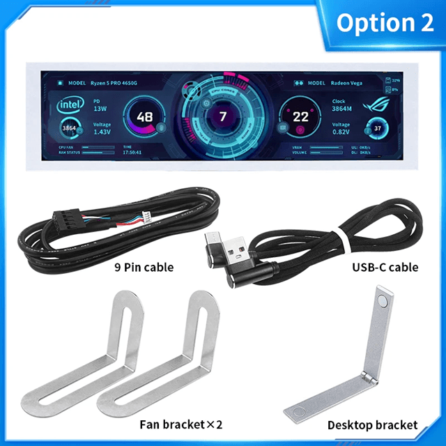 88 Inch Type C Secondary Screen For Real Time CPU GPU RAM Monitoring 1