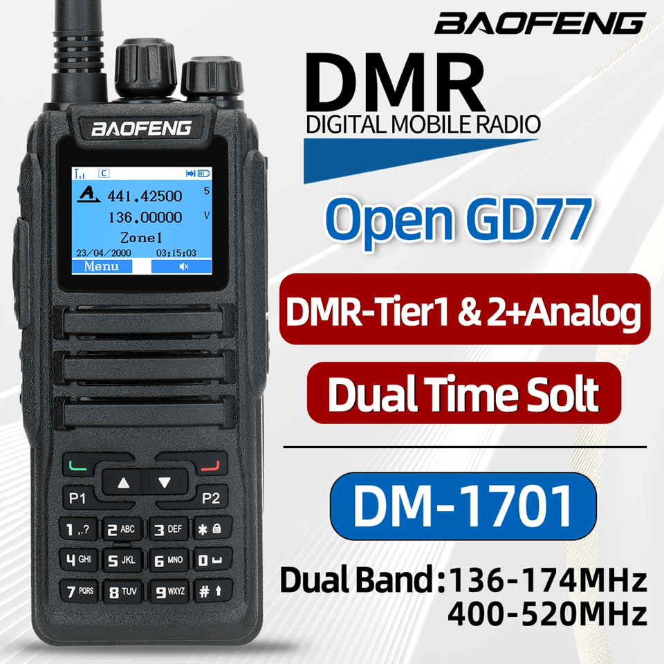 Baofeng Dual Mode Digital Ham Radio with Analog and DMR Tier 1 and 2 Support