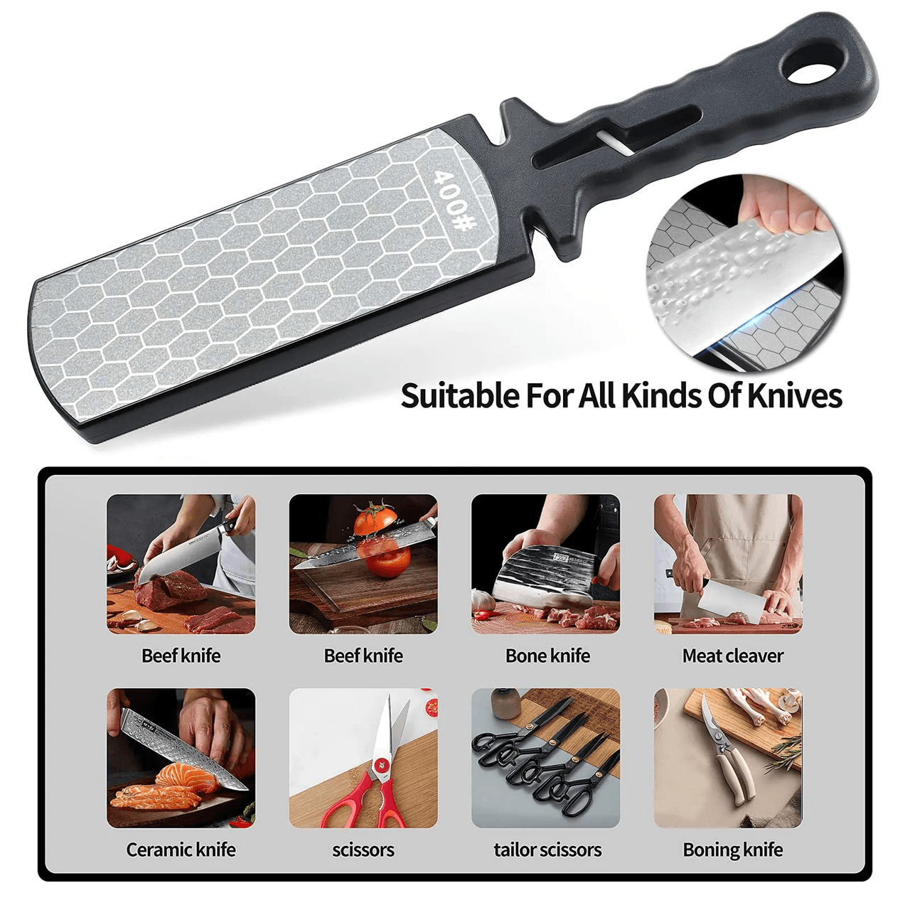 5 In 1 Knife Sharpener With Diamond And Ceramic Grinding Bars For Kitchen And Multi Tool Blades 5
