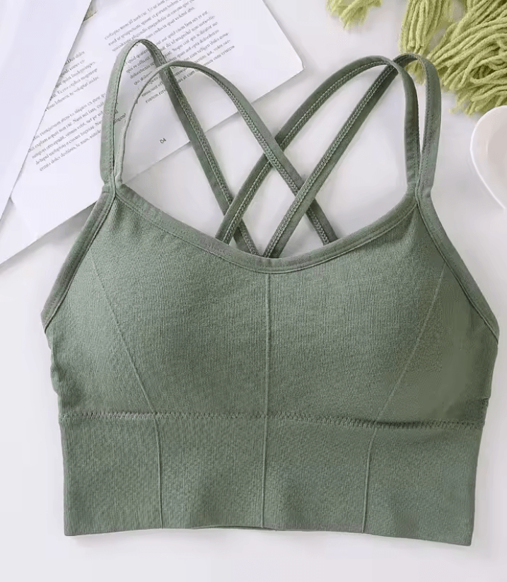 Push Up Sports Bra With Cross Back Strap For Womens Yoga And Fitness 2