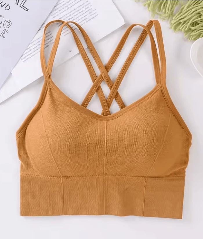 Push Up Sports Bra With Cross Back Strap For Womens Yoga And Fitness 5