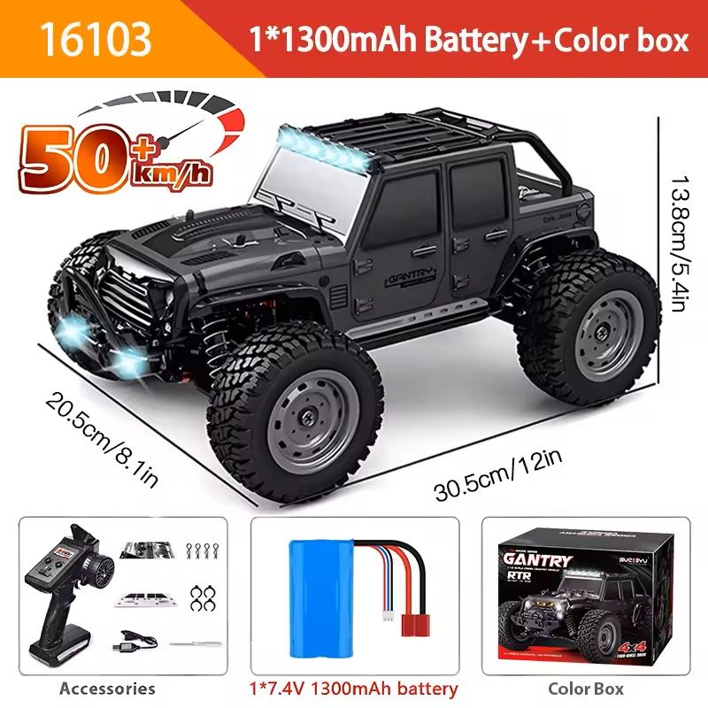 Fast 4WD RC Car With LED Headlights And 50kmh Speed 8