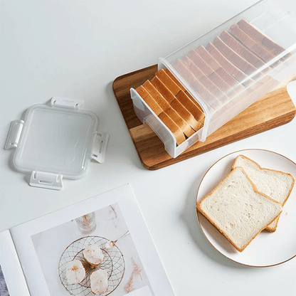 Clear Airtight Bread Box with Lid for Homemade Loaf and Sandwich Storage